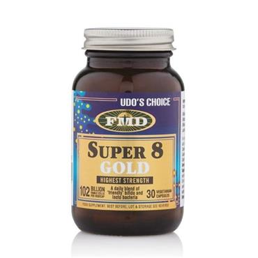UDOS CHOICE SUPER 8 GOLD HIGHEST STRENGTH MICROBIOTIC 30 CAPSULES