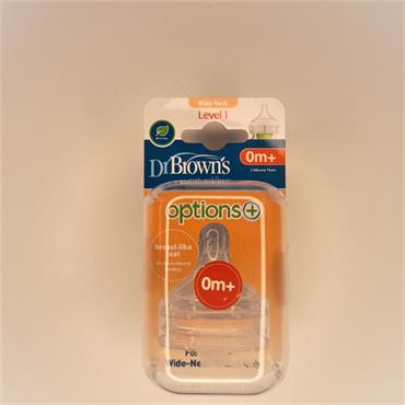 DR BROWNS OPTIONS LEVEL 1 TEATS 2PK FC