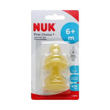 NUK FIRST CHOICE + LATEX TEAT SIZE 2 MEDIUM 2 BLISTER