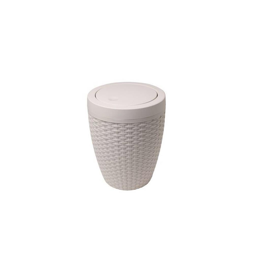 Rattan Effect Bathroom Bin 5 Litre (Cream) Your Home and Garden