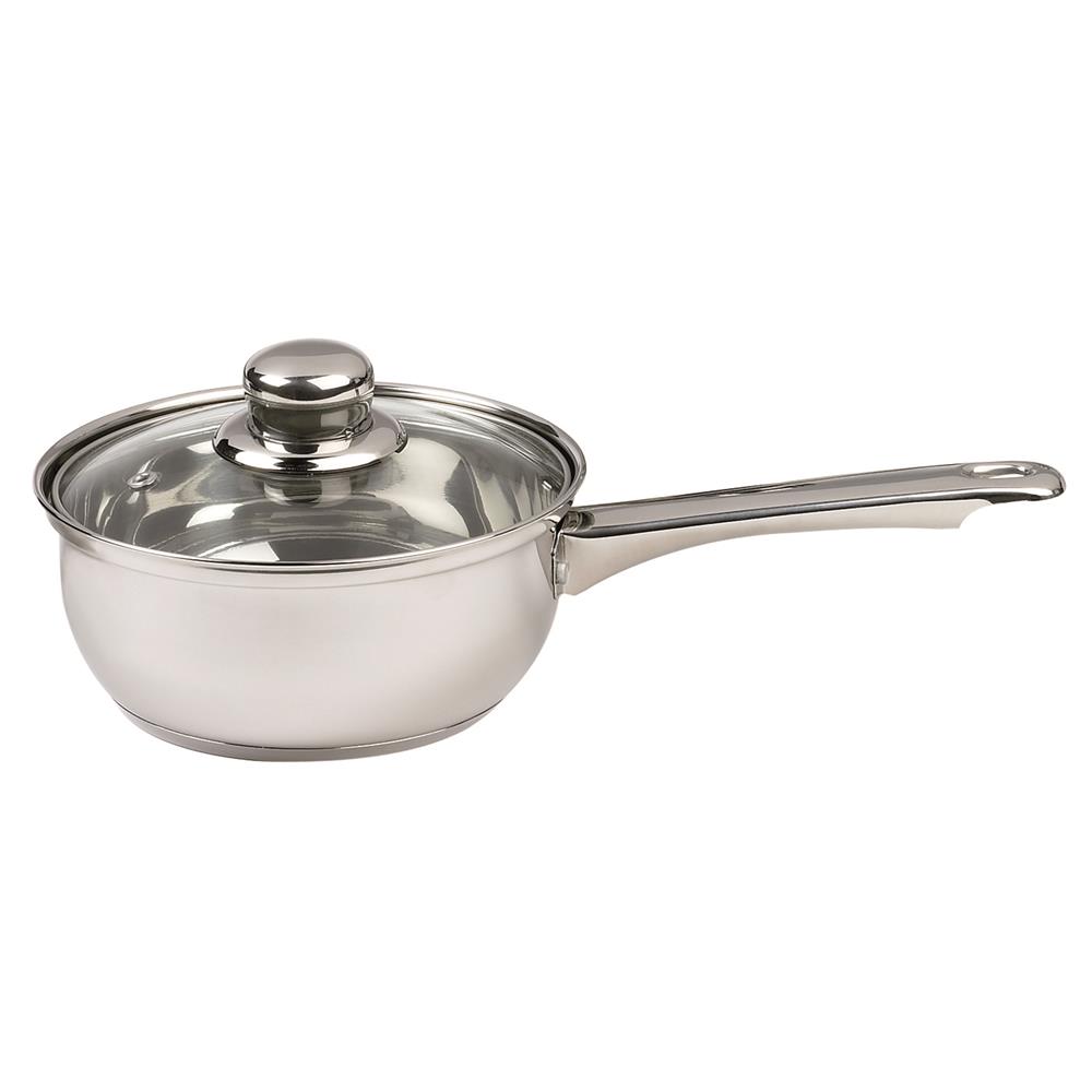 16cm Essential Saucepan with Glass Lid (Induction Base) Your Home and