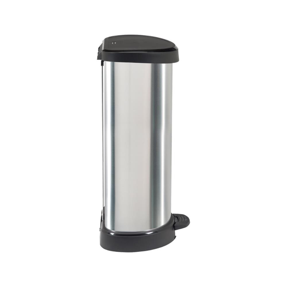 Curver Deco Touch Bin Silver 40L Your Home and Garden