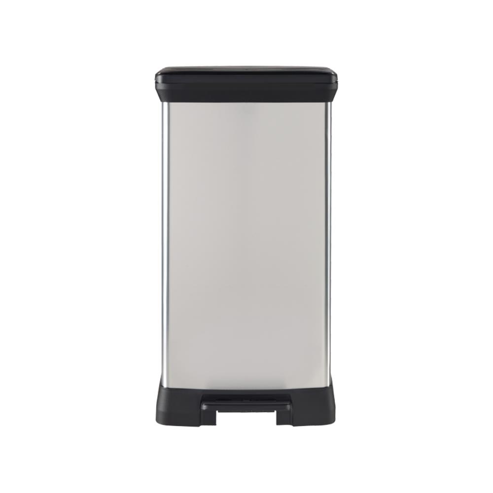 Curver Deco Metal Pedal Bin Silver 50L Your Home and Garden