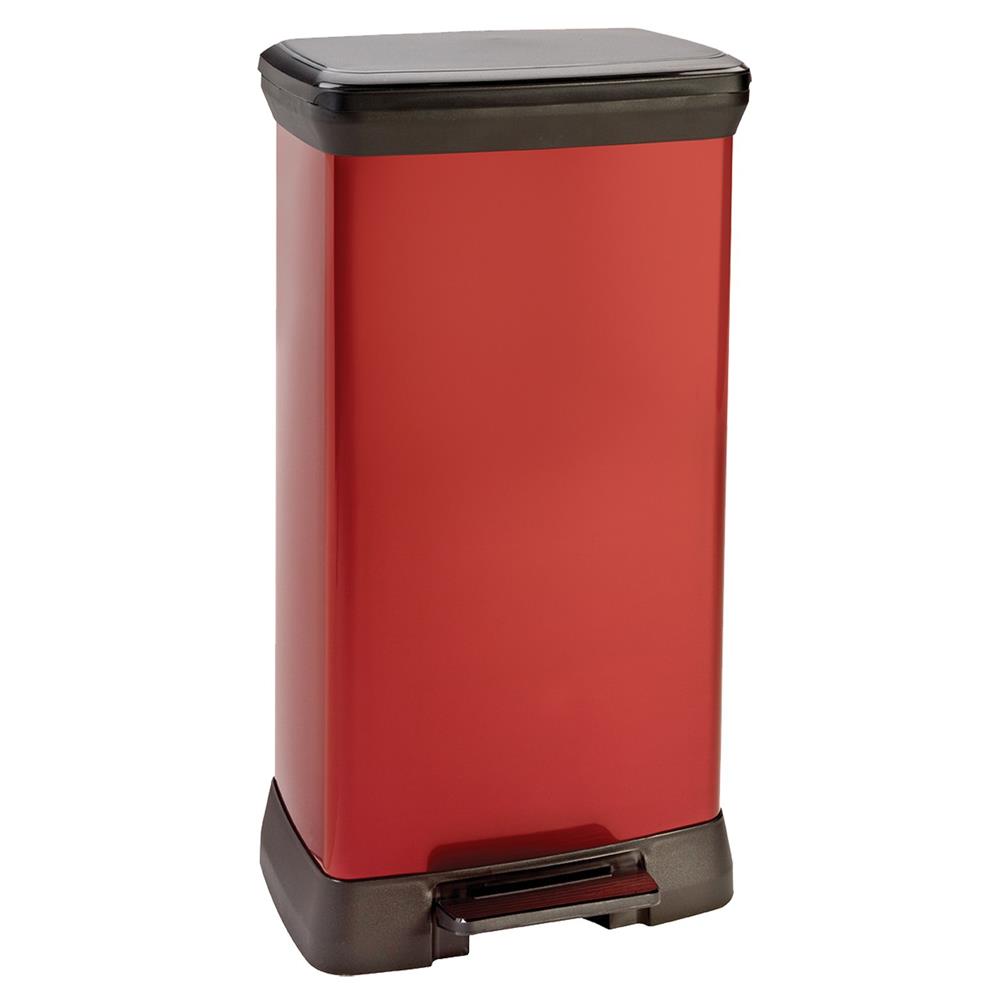 Curver Deco Metal Pedal Bin Red 50L Your Home and Garden