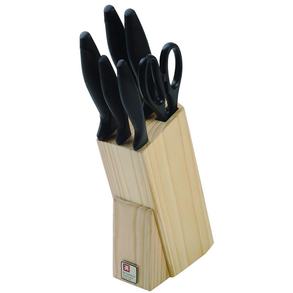 Richardson Sheffield 6Piece Laser Cuisine Knife Block Set, Natural