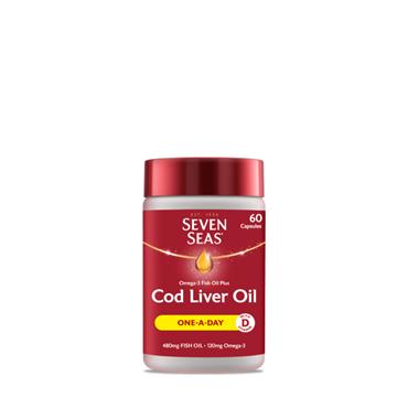 Seven Seas Cod Liver Oil Omega-3 One A Day - 60 Capsules
