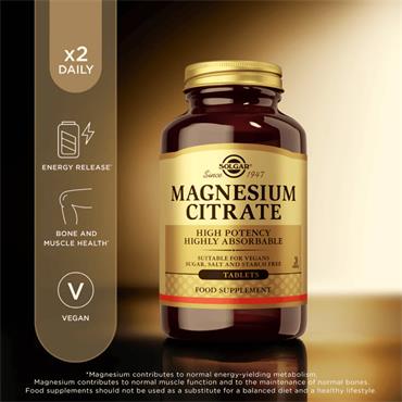 Solgar Magnesium Citrate - 60 Tablets
