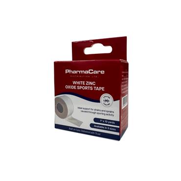 Pharmacare White Zinc Oxide Sports Tape 1'' x 10 yd