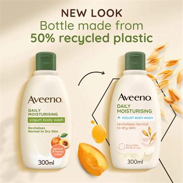 Aveeno Daily Moisturising Yoghurt Body Wash - Apricot & Honey 300ml