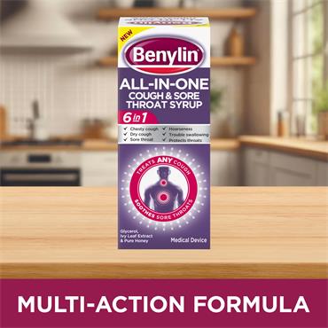 Benylin All-In-One Cough & Sore Throat Syrup - 150ml