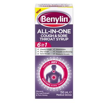 Benylin All-In-One Cough & Sore Throat Syrup - 150ml