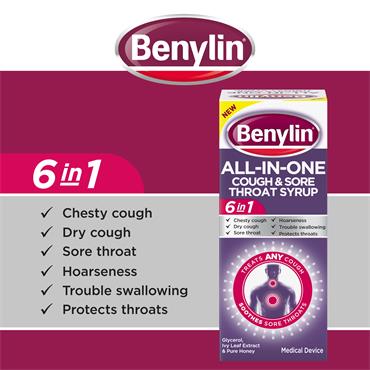 Benylin All-In-One Cough & Sore Throat Syrup - 250ml