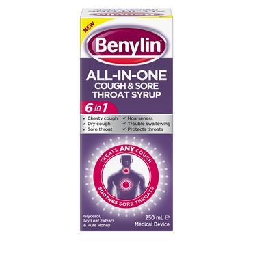 Benylin All-In-One Cough & Sore Throat Syrup - 250ml