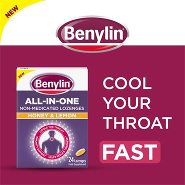 Benylin All-In-One Non-Medicated Lozenges - Honey & Lemon