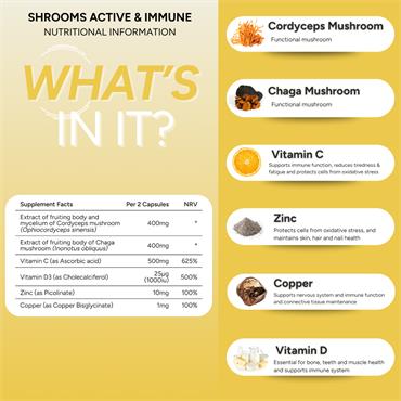 Fabu By Laura Dowling Shrooms Active&Immune - 60 Capsules 