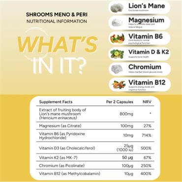 Shrooms Meno And Peri 60 Capsules 