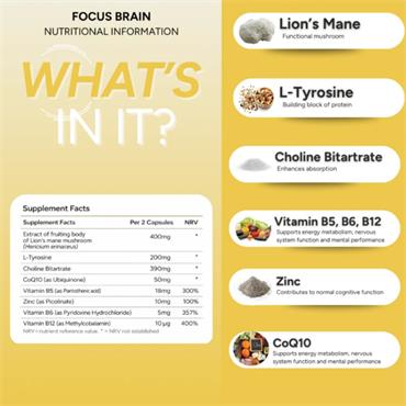 Fabu By Laura Dowling Focus Brain - 60 Capsules