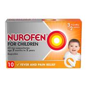 Nurofen For Children 60mg Suppositories 3-24 Months 10 Pack