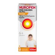 Nurofen for Children Six Plus Orange Flavour Oral Suspension 200ml