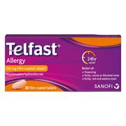 Telfast Allergy 120mg Fexofenadine Tablets - 30 Pack