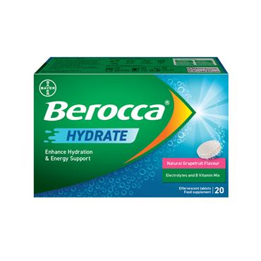 Berocca Hydrate Grapefruit  - 20 Effervescent Tablets