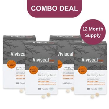 Viviscal Hair Growth Vitamins For Men - 180 Tablets x 4 