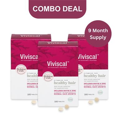 Viviscal  Hair Growth Vitamins For Women - 180 Tablets x 3 