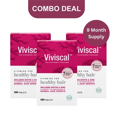 Viviscal  Hair Growth Vitamins For Women - 180 Tablets x 3 
