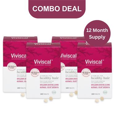 Viviscal Hair Growth Vitamins For Women - 180 Tablets x 4 