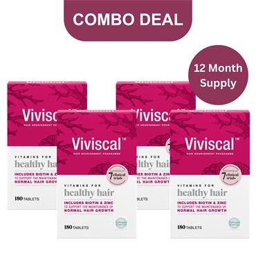 Viviscal Hair Growth Vitamins For Women - 180 Tablets x 4 