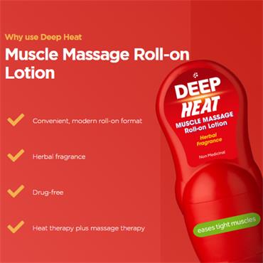 Deep Heat Muscle Massage Roll On Lotion 50ml