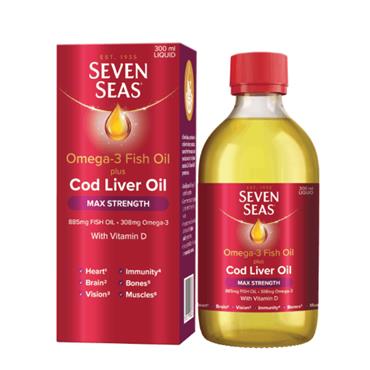 Omega-3 Fish Oil Plus Cod Liver Oil Max Strength 300Ml