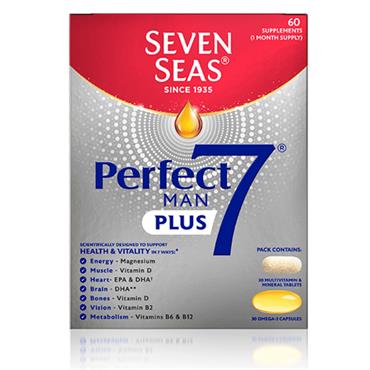 Seven Seas Perfect7 Man Plus Omega 3 & Multivitamin Supplements - 30+30 Duo Pack