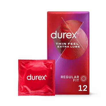 Durex Thin Feel Extra Lubricated Condoms - 12 Pack 