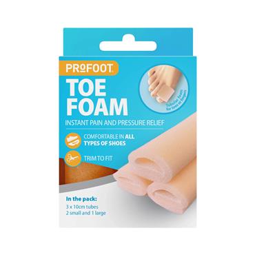 ProFoot Toe Foam 3x10cm Tubes