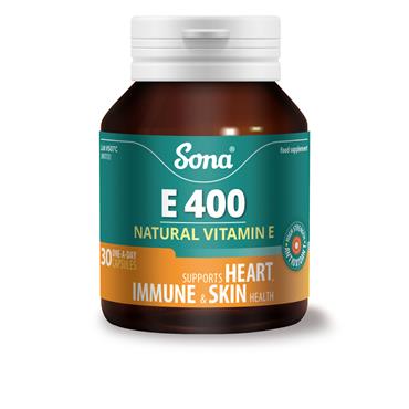 Sona E400 Natural Vitamin E 30 Caps