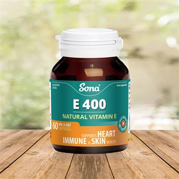 Sona E400 Natural Vitamin E 60 Caps