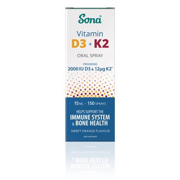 Sona Vitamin D3+K2 Oral Spray 15ml