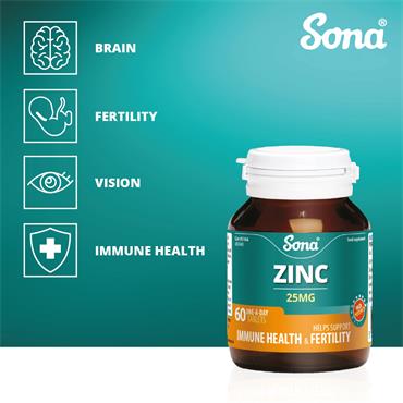 Sona Zinc 25mg - 60 Tablets