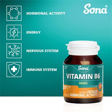 Sona Vitamin B6 50mg 30 Tablets