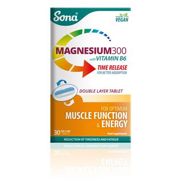 Sona Magnesium 300 with Vitamin B6 30 Tablets 