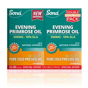 Sona Evening Primrose Oil 500mg - 10% GLA - Double Pack