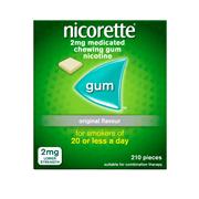 Nicorette® Original Chewing Gum, 2mg, 210 Pieces