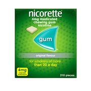 Nicorette® Original Chewing Gum, 4mg, 210 Pieces 
