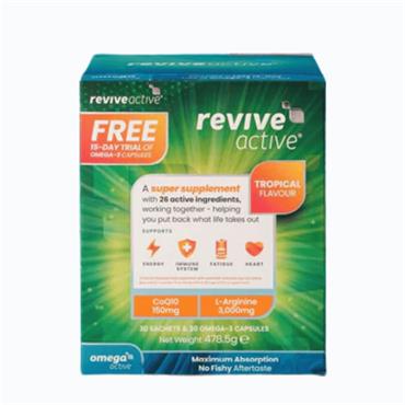 Revive Active Limited Edition Tropical Flavour 30 Sachets + 7 Omega-3 Capsules