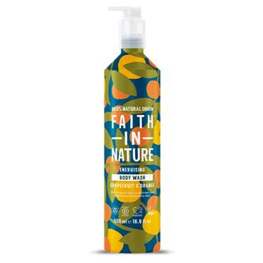 Faith In Nature Energising Grapefruit and Orange Body Wash - 500ml Áluminium Bottle 