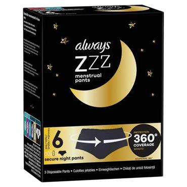 Always Zzz Menstrual Secure Night Pants - 3 Pack