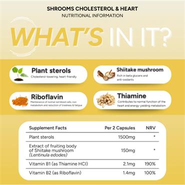 Fabu By Laura Dowling SHROOMS Cholesterol & Heart - 90 Tablets