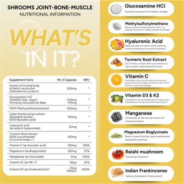 Fabu By Laura Dowling Shrooms Joint-Bone-Muscle - 60 Capsules