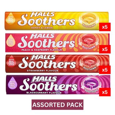 Halls Soothers Assorted Pack 20x45g